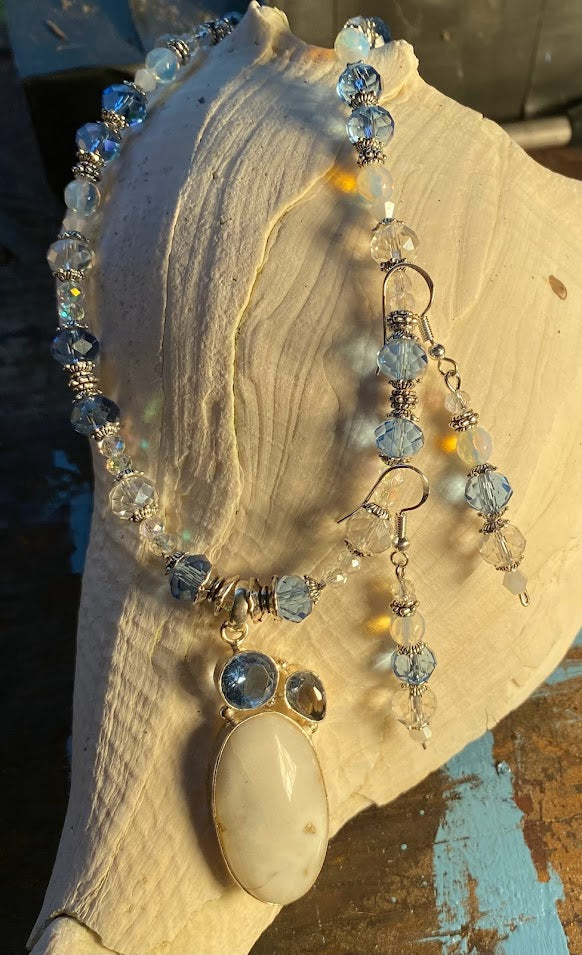 Gemstone drop necklace