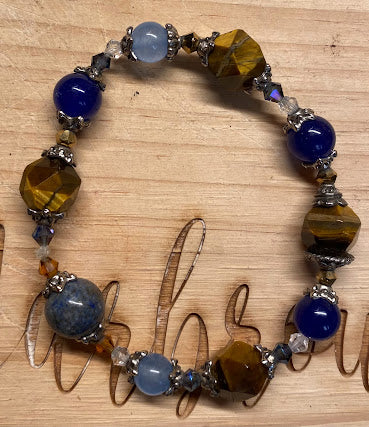 Tiger Eye and Lapis Lazuli Bracelet