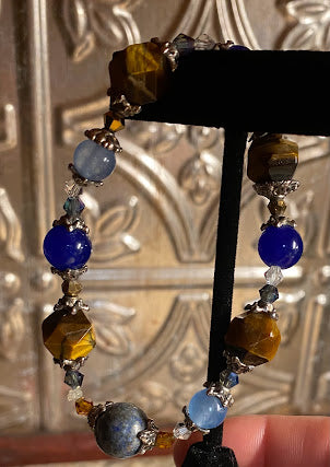 Tiger Eye and Lapis Lazuli Bracelet