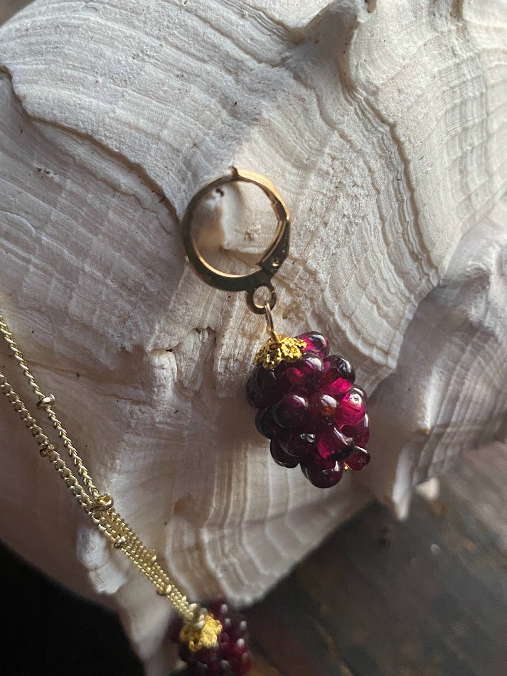 Garnet Necklace and earring set