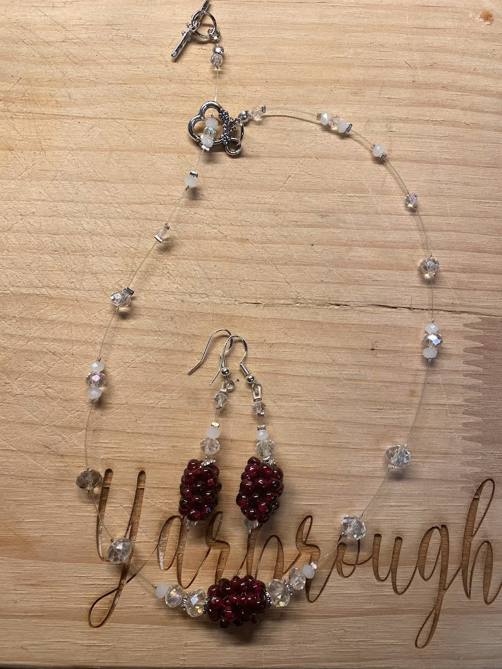 Garnet Necklace and earring set