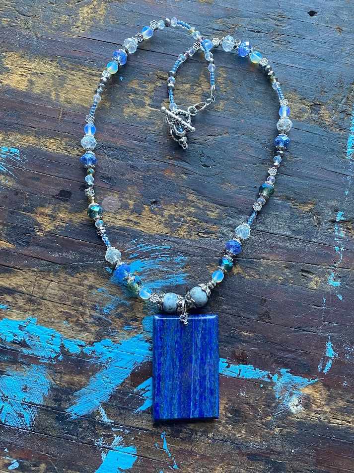 Lapis Lazuli and necklace and earring set