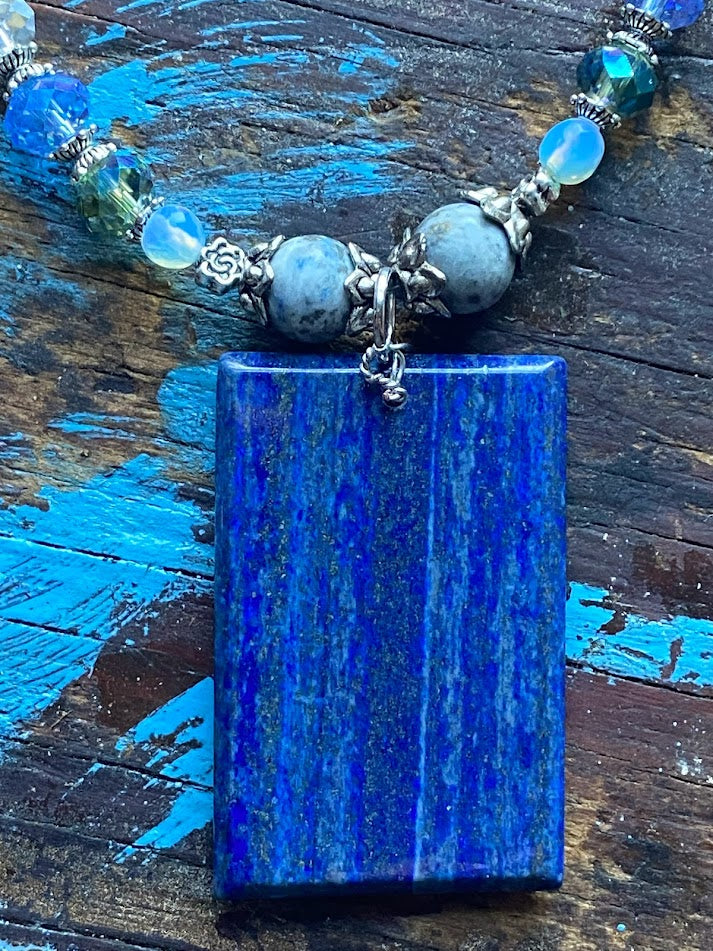 Lapis Lazuli and necklace and earring set