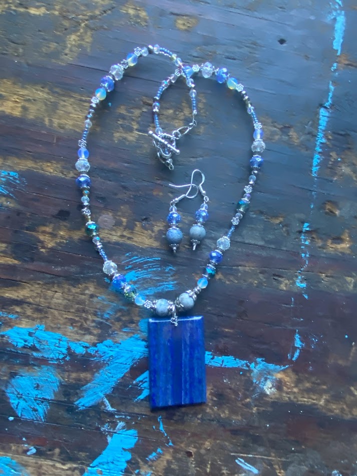 Lapis Lazuli and necklace and earring set