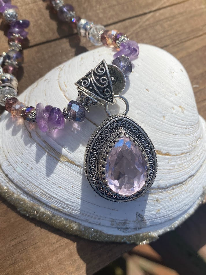 Amethyst Necklace and earring set