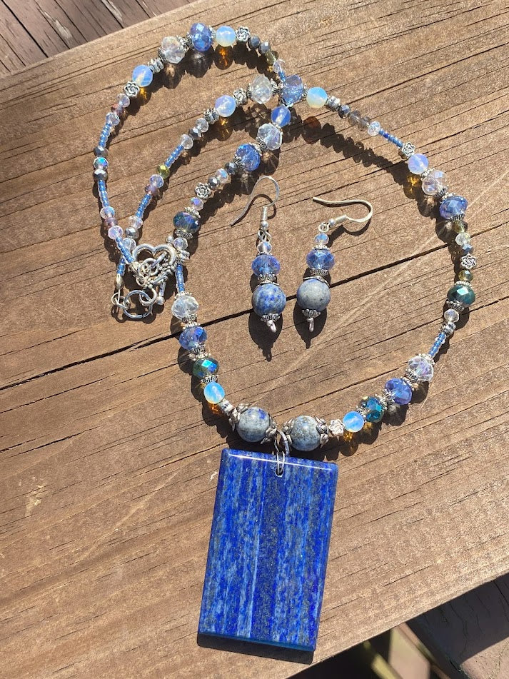 Lapis Lazuli and necklace and earring set