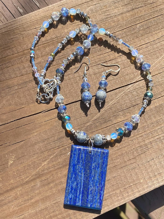 Lapis Lazuli and necklace and earring set