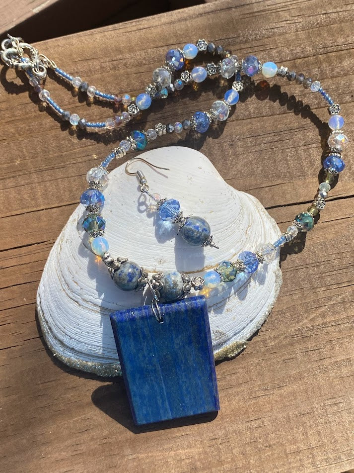 Lapis Lazuli and necklace and earring set