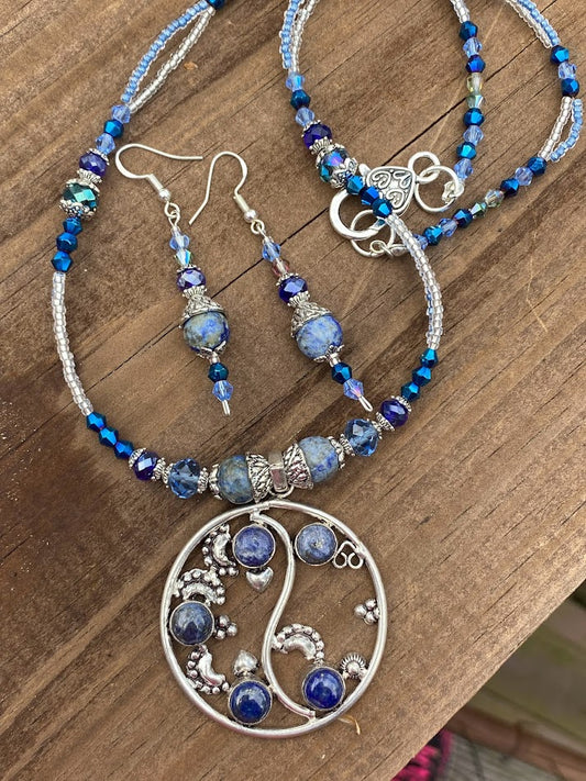 Lapis Lazuli necklace and earring set