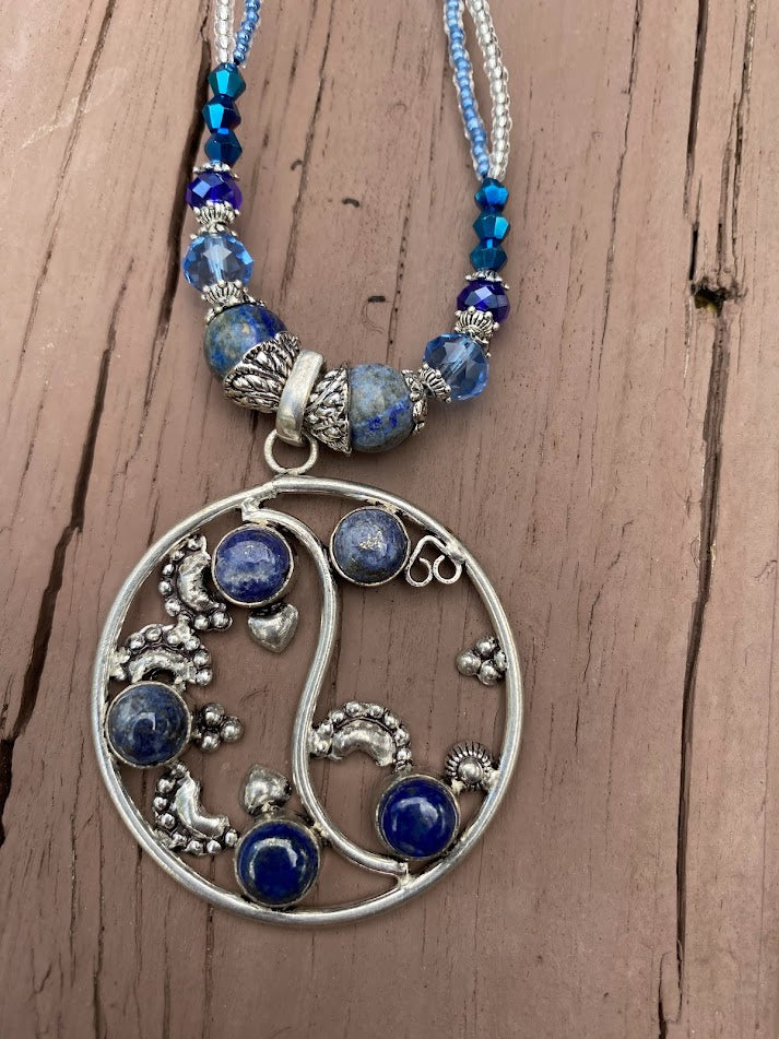 Lapis Lazuli necklace and earring set