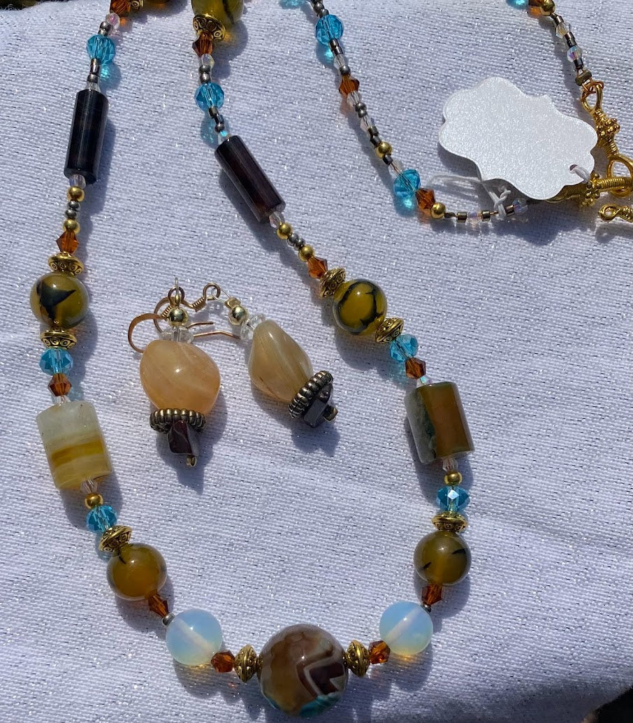 Jasper, Agate, and Opalite Set