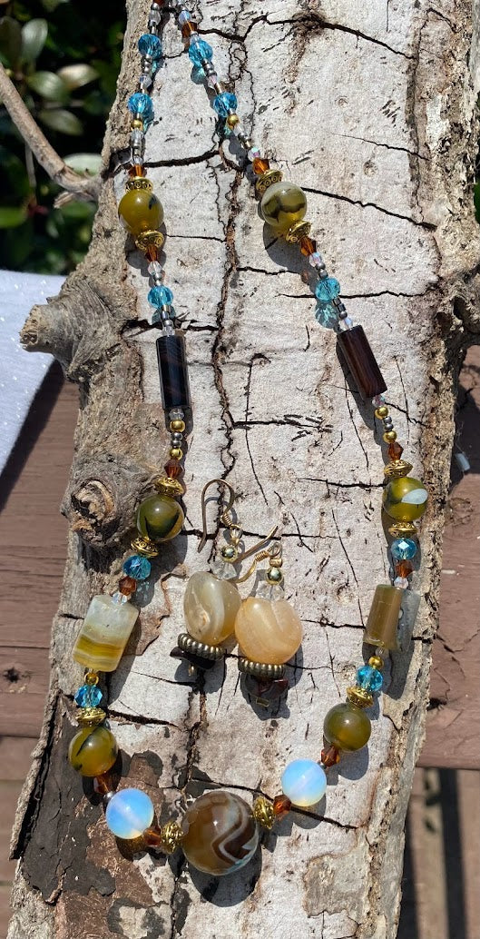 Jasper, Agate, and Opalite Set