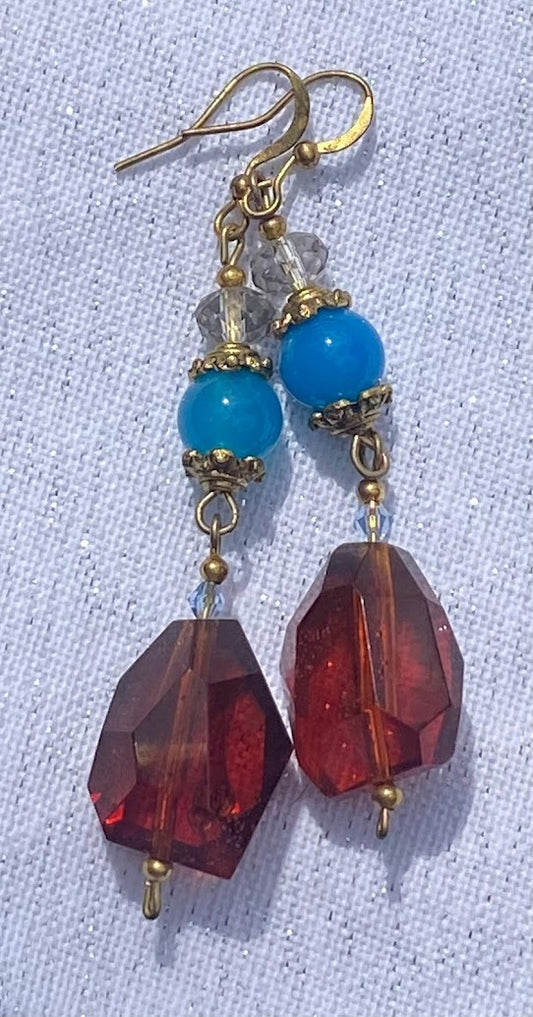 Agate and Quartz Earrings