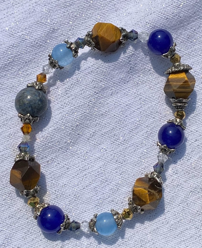 Tiger Eye and Lapis Lazuli Bracelet