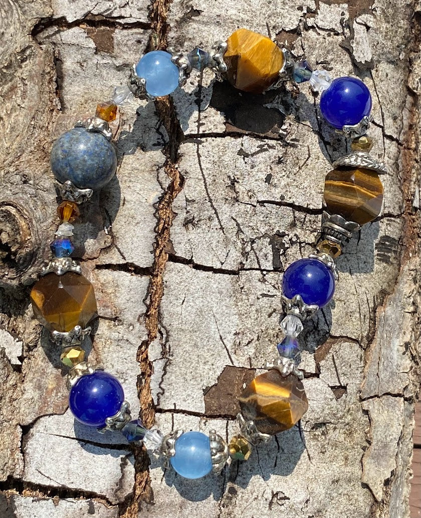 Tiger Eye and Lapis Lazuli Bracelet