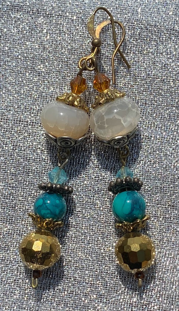 Agate and Turquoise Earrings