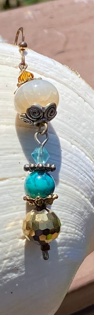 Agate and Turquoise Earrings