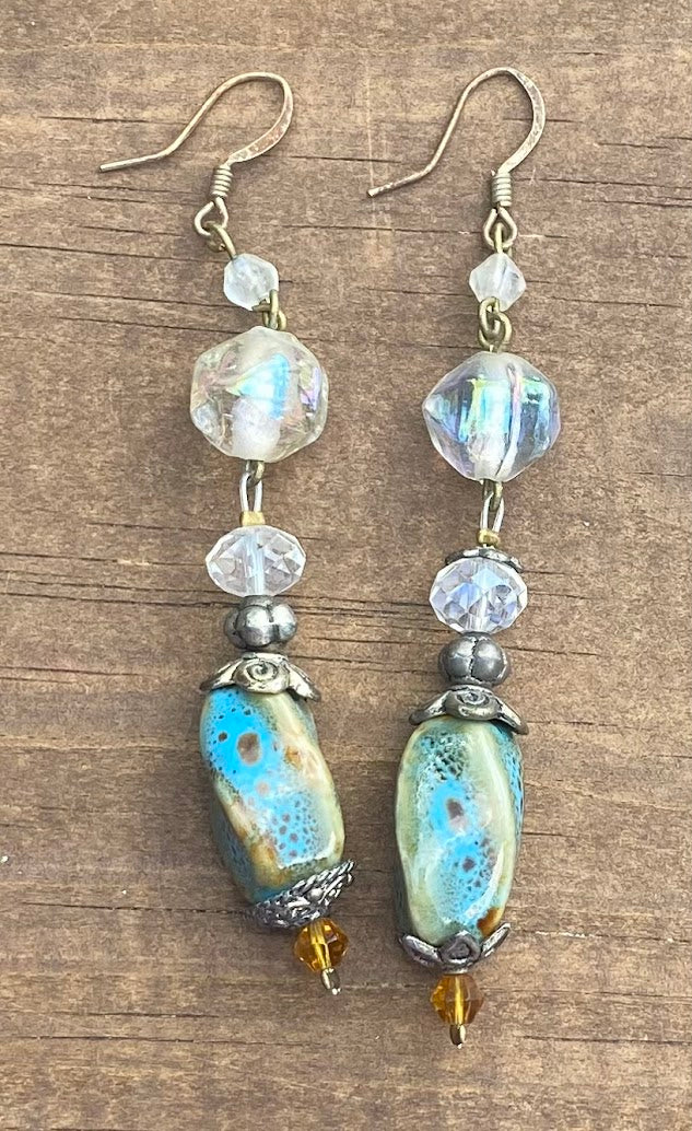 Glass and Ceramic Earrings