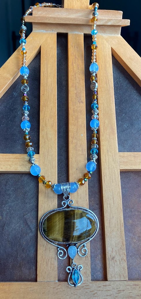 Tiger Eye and Aquamarine set